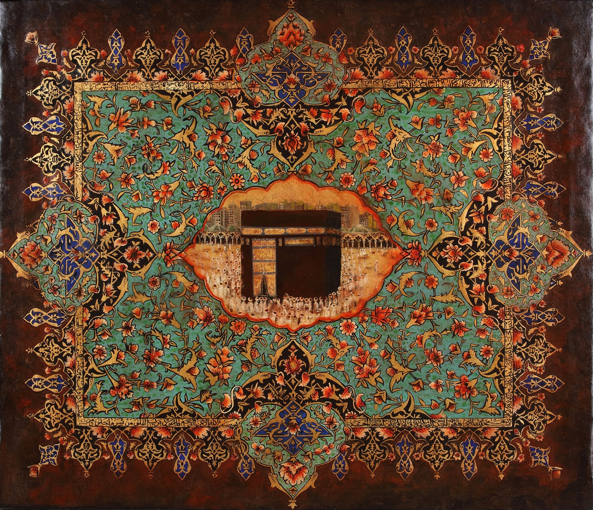 An Islamic painting of the Kaaba