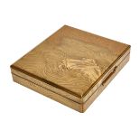 An important Japanese square gold lacquered writing box (suzuribako)