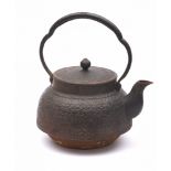 A large Japanese cast iron tetsubin-kettle