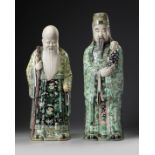Two Chinese famille verte figures of Star Gods