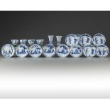 A group of eighteen Chinese blue and white vessels