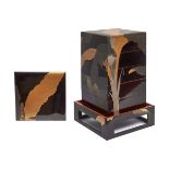 An elegant Japanese black lacquered j?bako-set with five trays