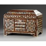 An Ottoman mother of pearl and tortoiseshell inlaid chest