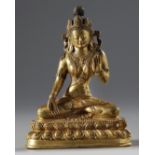 A Gilt Chinese figure of Bodhisttva