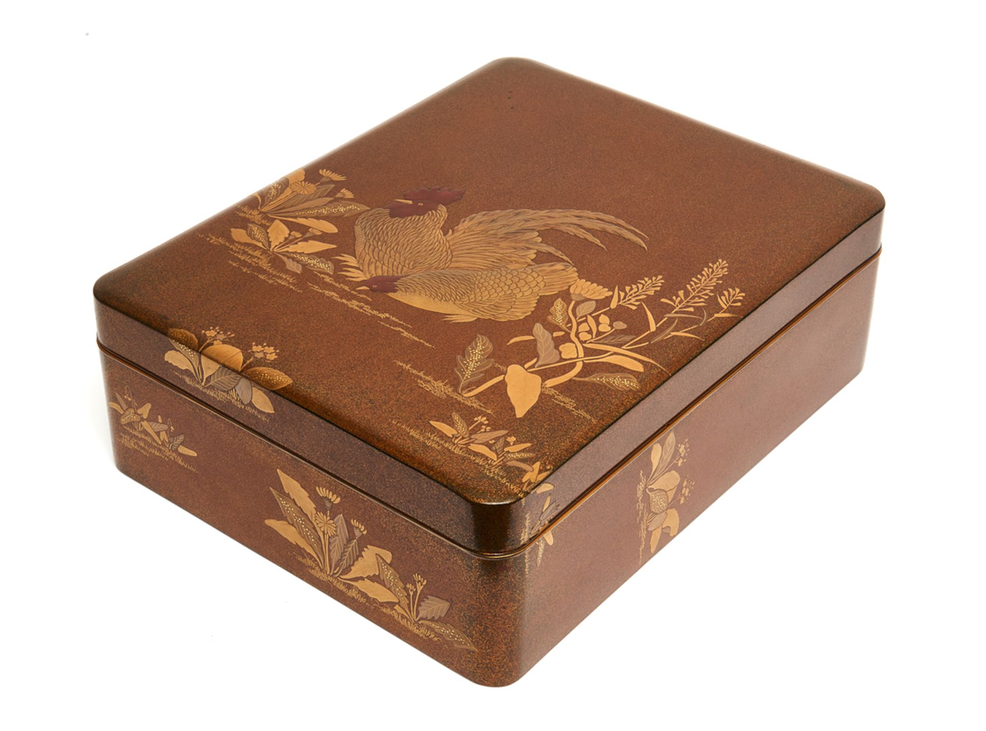 A set of two Japanese lacquer boxes: a large document box and a writing box - Bild 2 aus 10