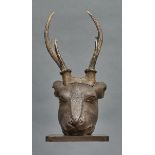 A Japanese wooden head of a stag
