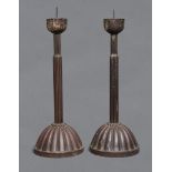 Set of two Japanese wooden candlesticks