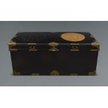 A large and exceptional Japanese black lacquered trunk (nagamochi)