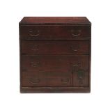 A Japanese black lacquered small kodansu chest