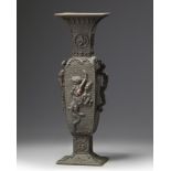 A fine Japanese bronze vase