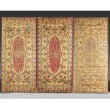 Three Islamic Ottoman textile panels