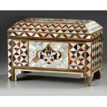 An Ottoman mother of pearl and tortoiseshell inlaid chest