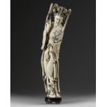 A Chinese ivory figure of a female immortal