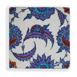 An Ottoman square Iznik tile