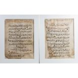 Two Ottoman Quran leafs