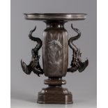 A Japanese bronze vase