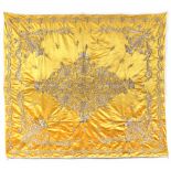 An Ottoman yellow silk wrapping cloth bohca