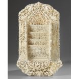 A Cantonese carved ivory letter rack