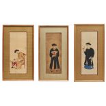Three Chinese framed colour prints