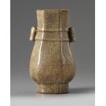 A Chinese crackle-glazed vase, hu
