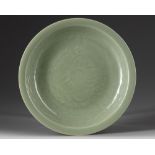 A Chinese celadon-glazed dish