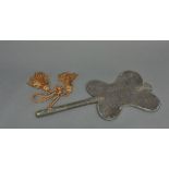 A Japanese metal butterfly-shaped battle-fan (gunbai)