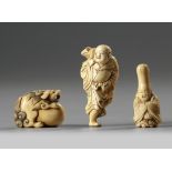 Three Japanese ivory netsukes