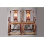 A pair of Chinese yumu 'southern official's hat' chairs, nanguanmaoyi