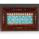 An islamic Kashan turquoise tile