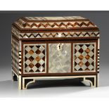 An Ottoman mother of pearl and tortoiseshell inlaid chest