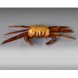 A Japanese ivory model of a crab