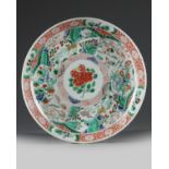 A Chinese famile verte 'auspicious animals' dish