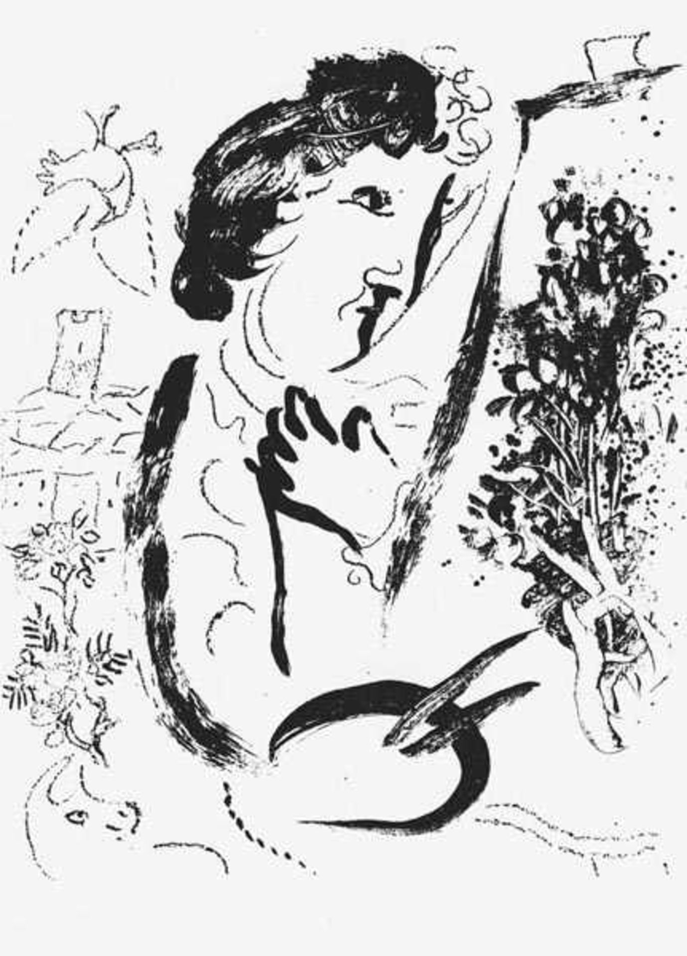 Chagall, Marc(Witebsk 1887 - 1985 St. Paul-de-Vence)Vor dem Gemäldeaus „Lithograph II”