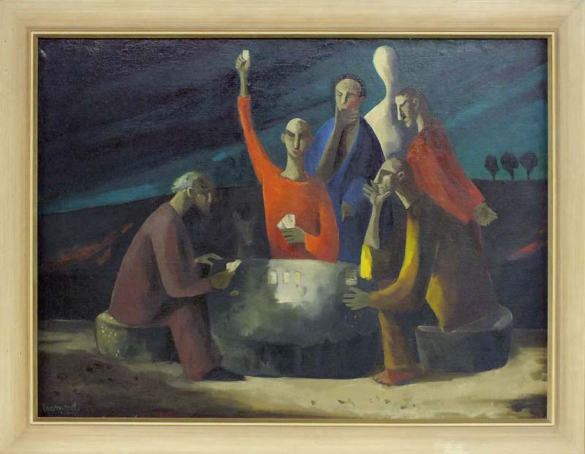 Strempel, Horst(Beuthen/Oberschlesien 1904 - 1975 Berlin)Die SpielerÖlfarben auf Leinwand, diese auf