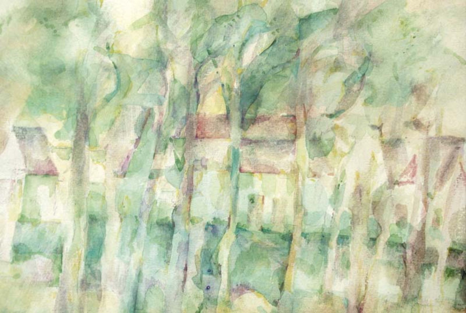 Brömme, Renate(geb. 1936 Halle/Saale, lebt in Halle)Landschaft in Kröllwitz (Halle)Aquarell, 1975,