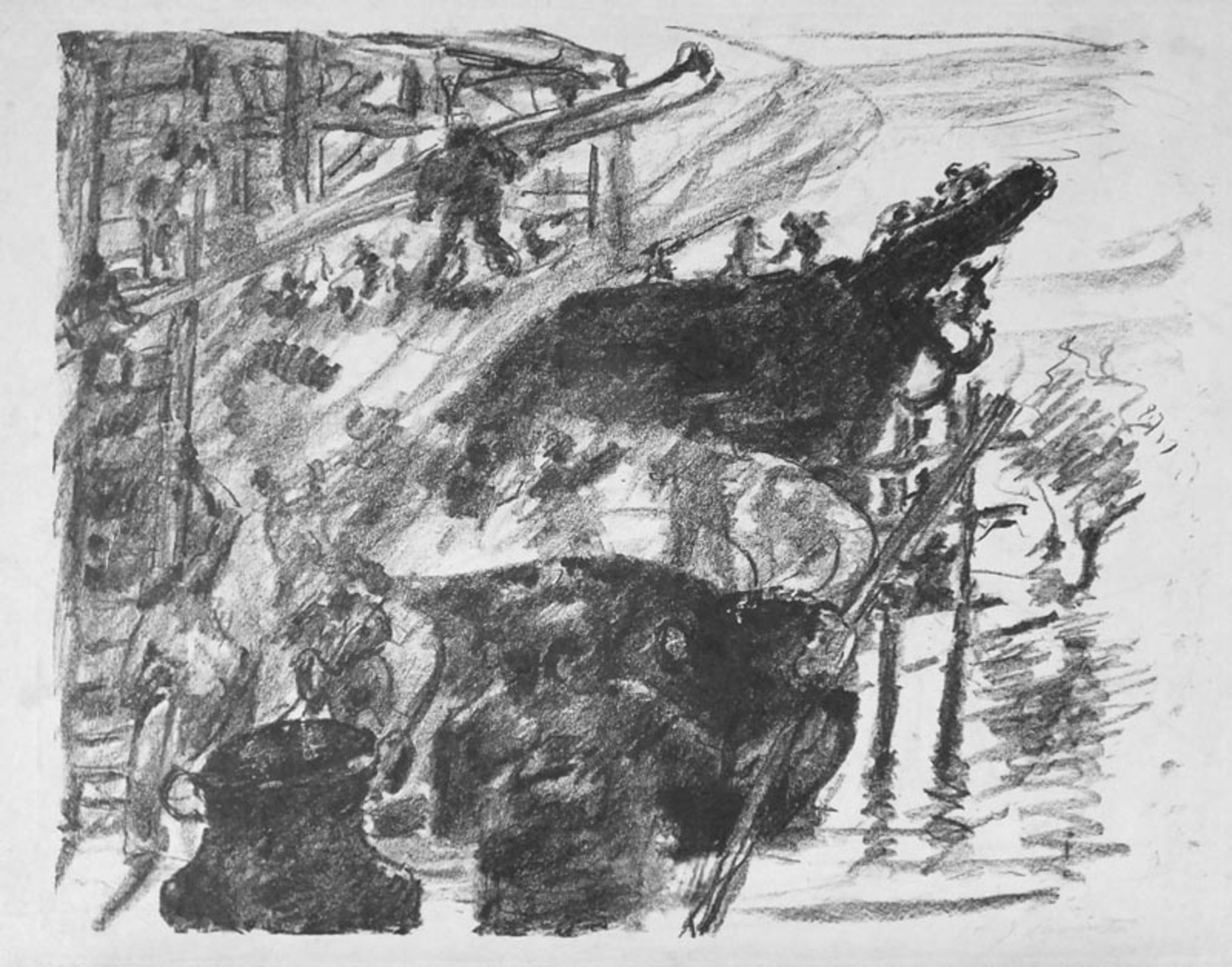 Corinth, Lovis(Tapiau 1858 - 1925 Zandvoort)Der Bau der Arche (Noah)Blatt 2 der Folge „Die