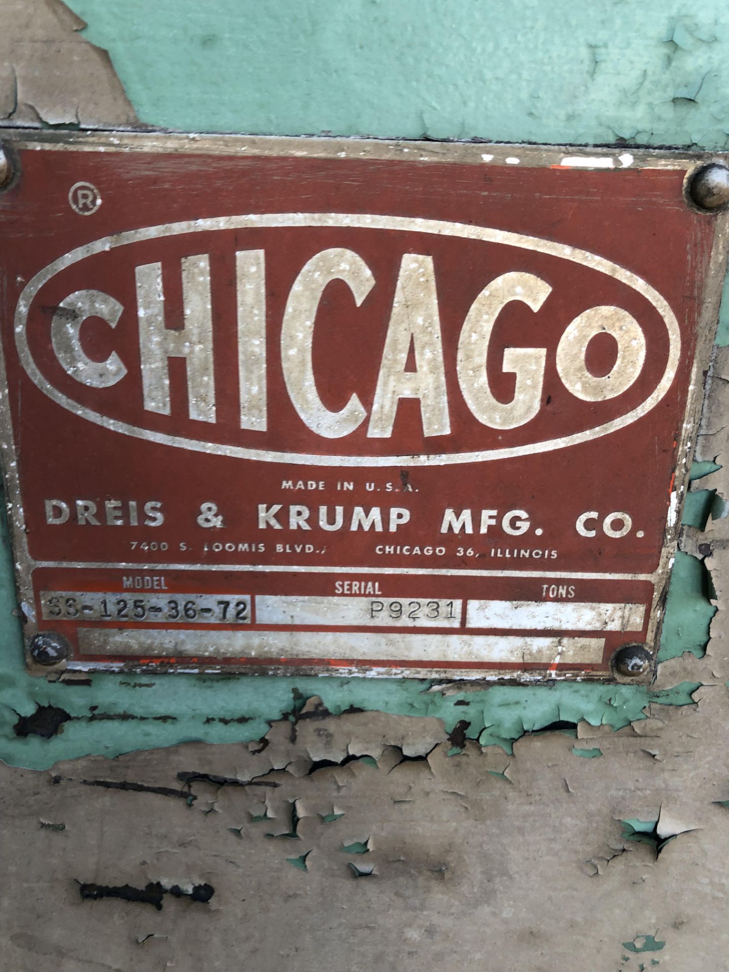 Chicago Dries & Krump Straight Side Press - Image 6 of 12