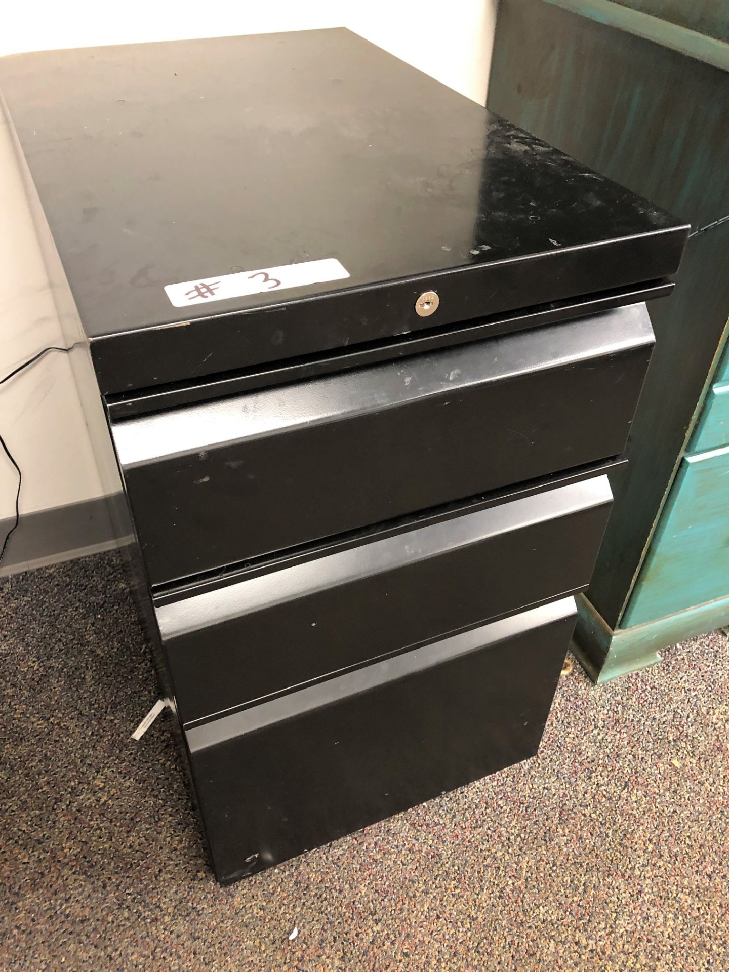 Black 3-drawer cabinet cabinet - Image 2 of 3
