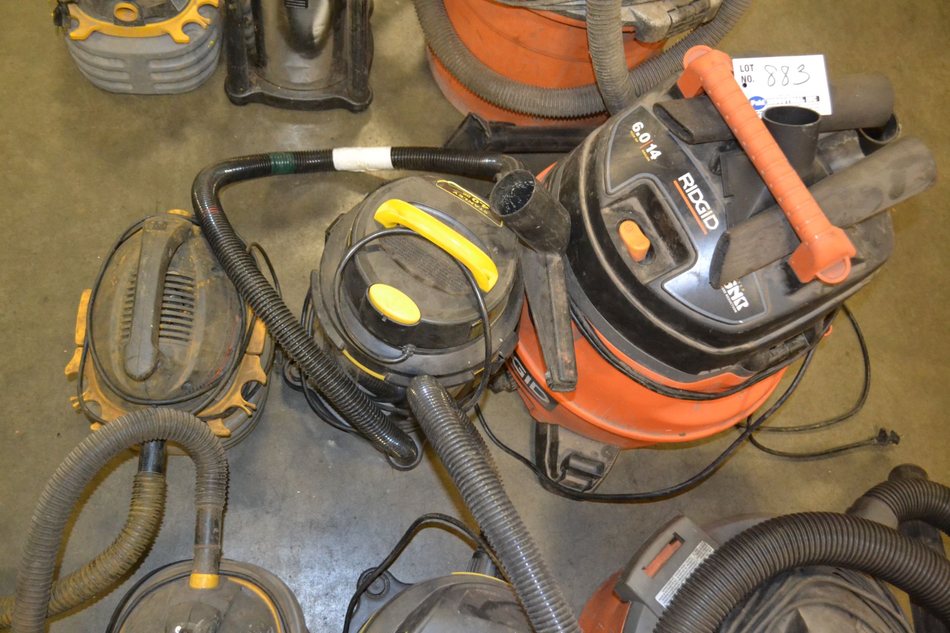 (3) assorted shop vacuums