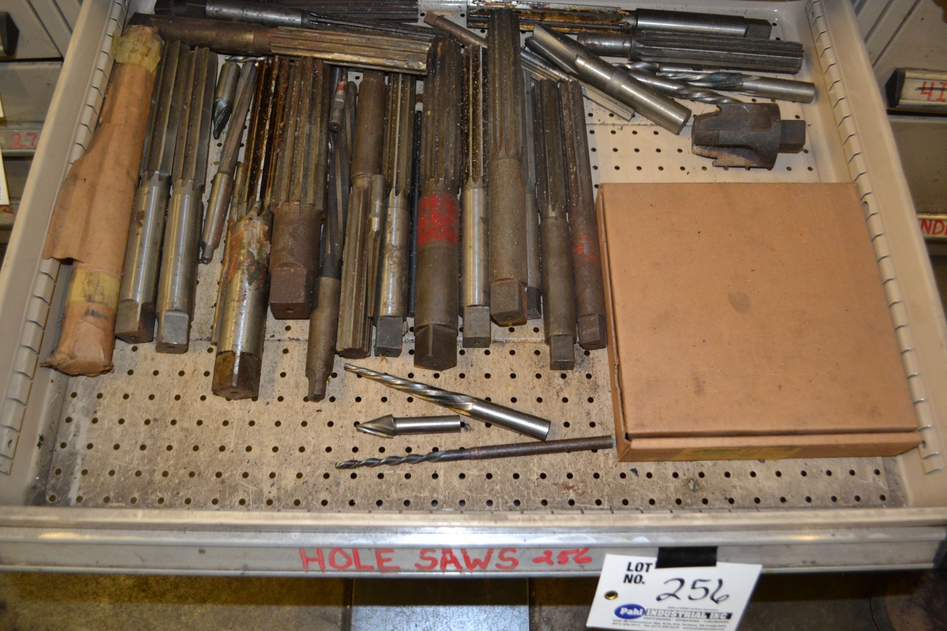 contents of drawer (hole saws)
