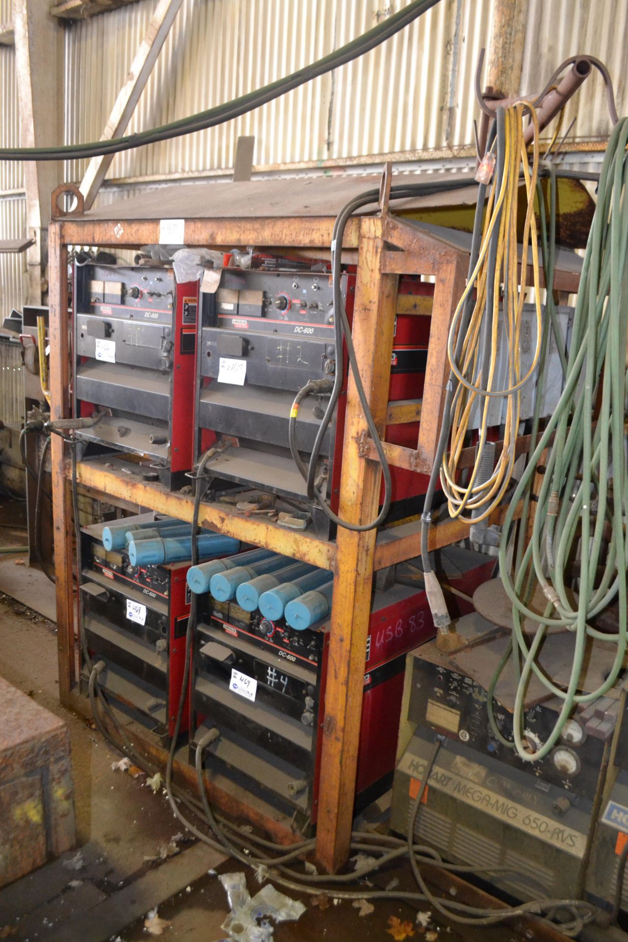 Portable steel welder rack w/ breaker boxes