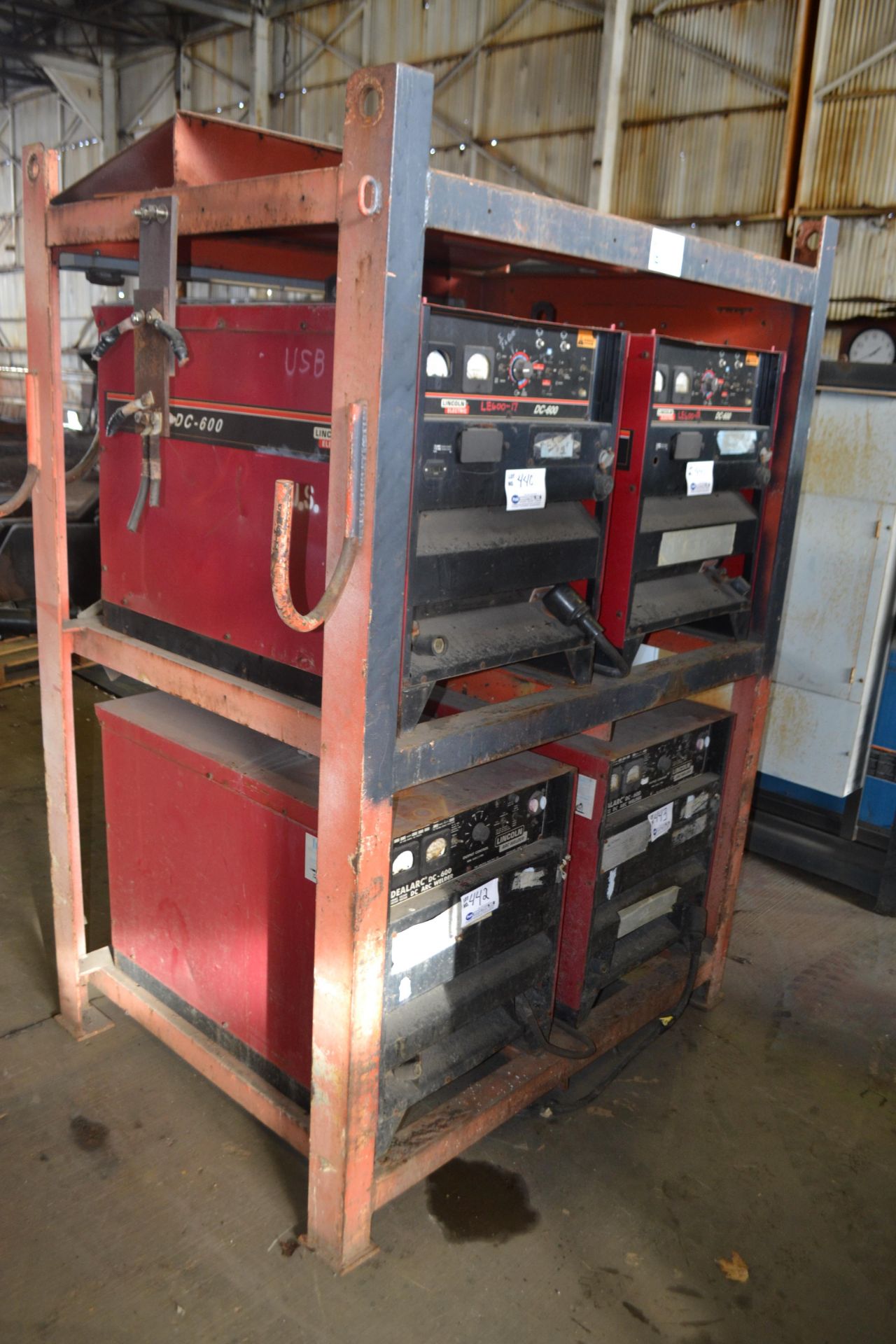 Portable steel welder rack w/ breaker boxes