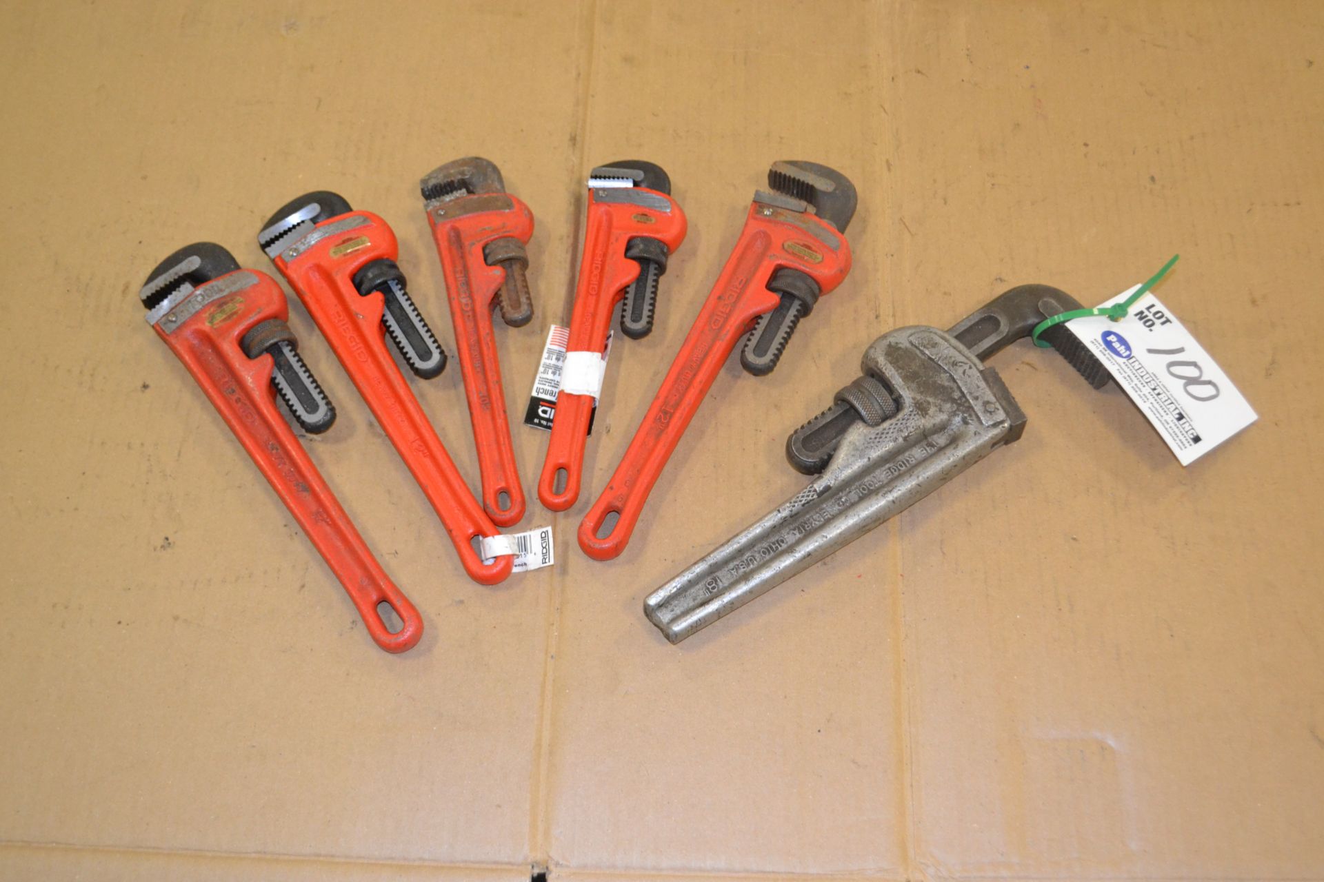 Assorted pipe wrenches