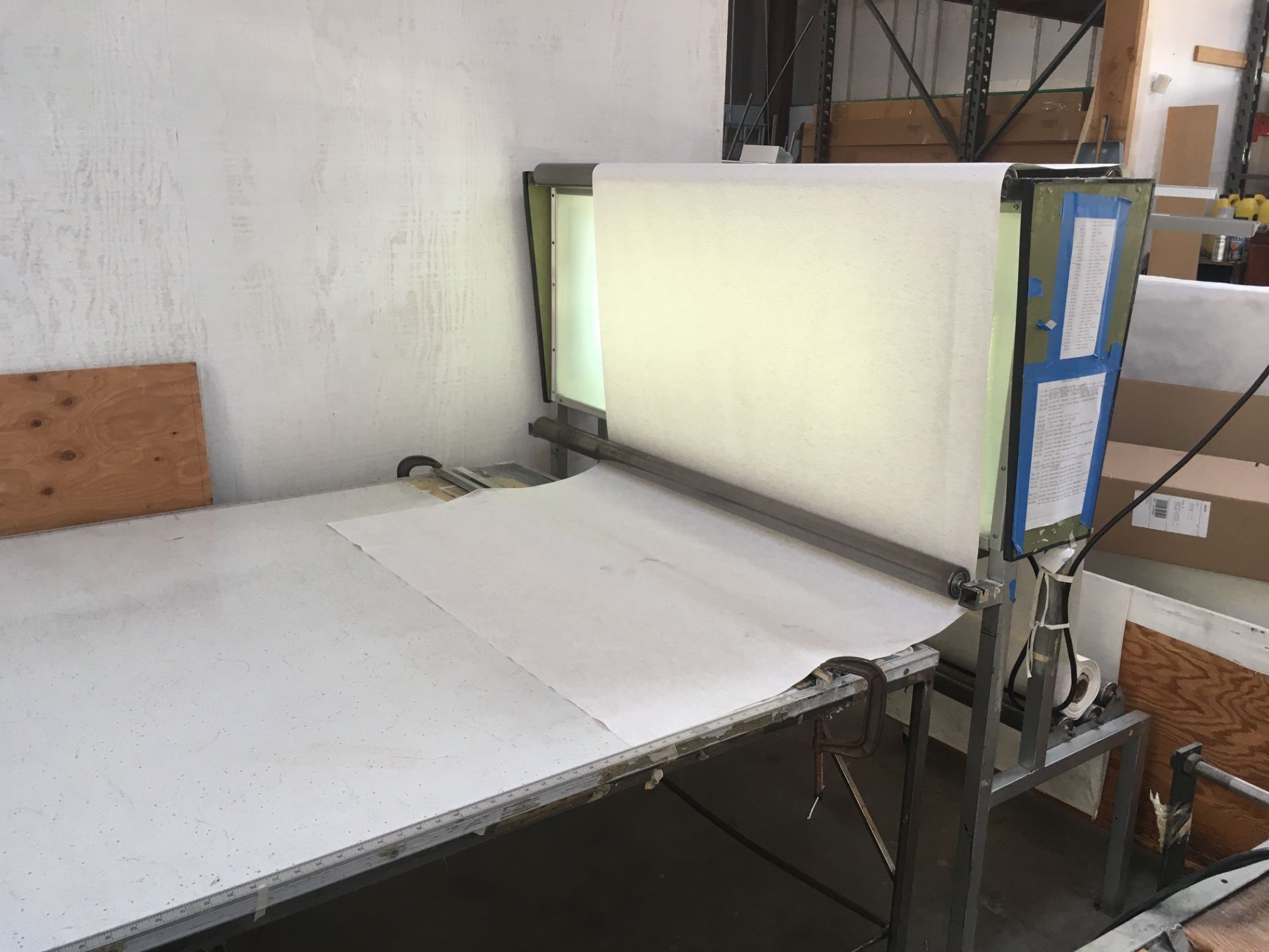 190"" x 60"" Measured Cutting Table with Roller and lighting system - Image 4 of 4