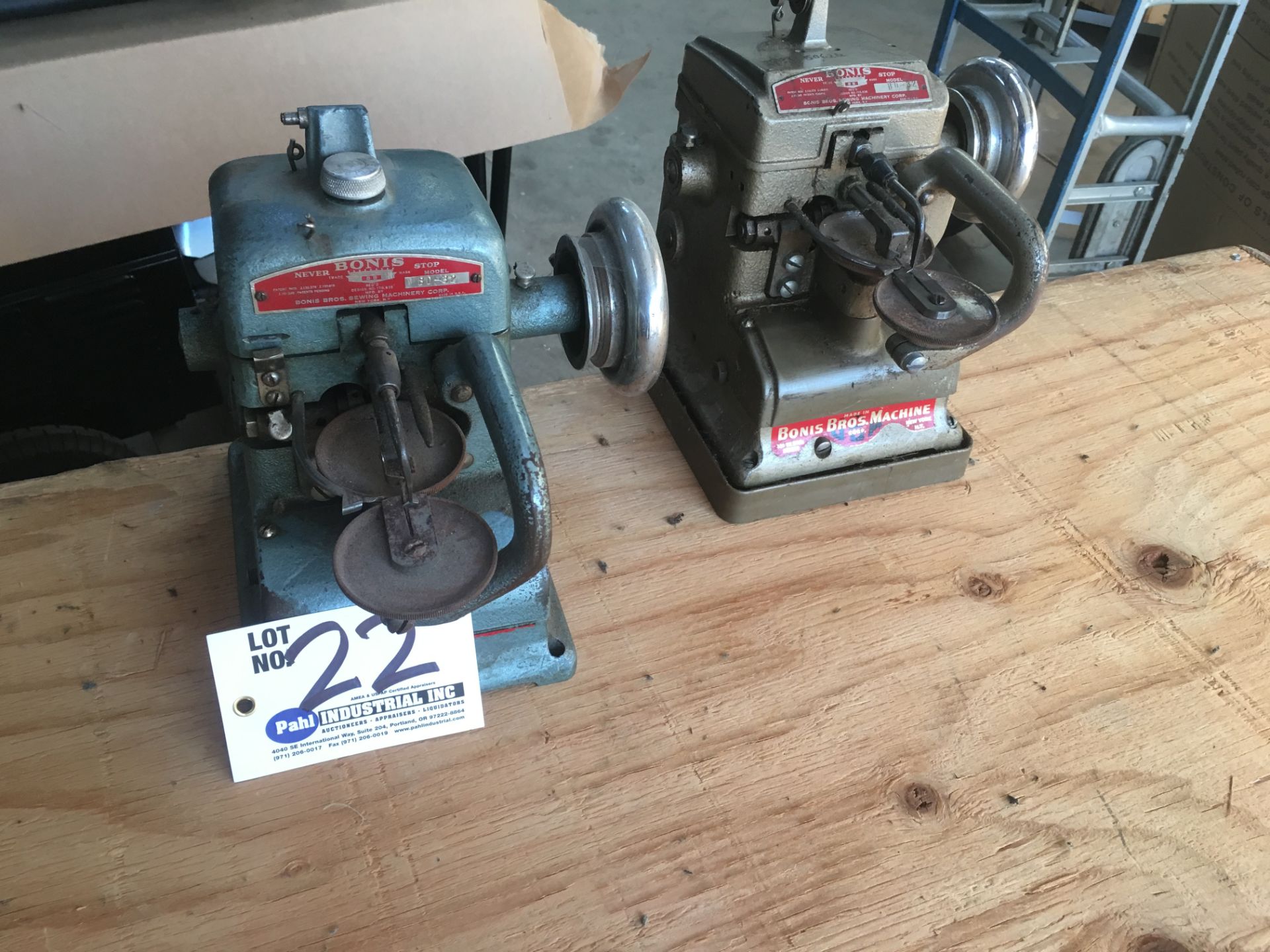 (2) Bonis BD-32 Fur Sewing machines (not known if operational)