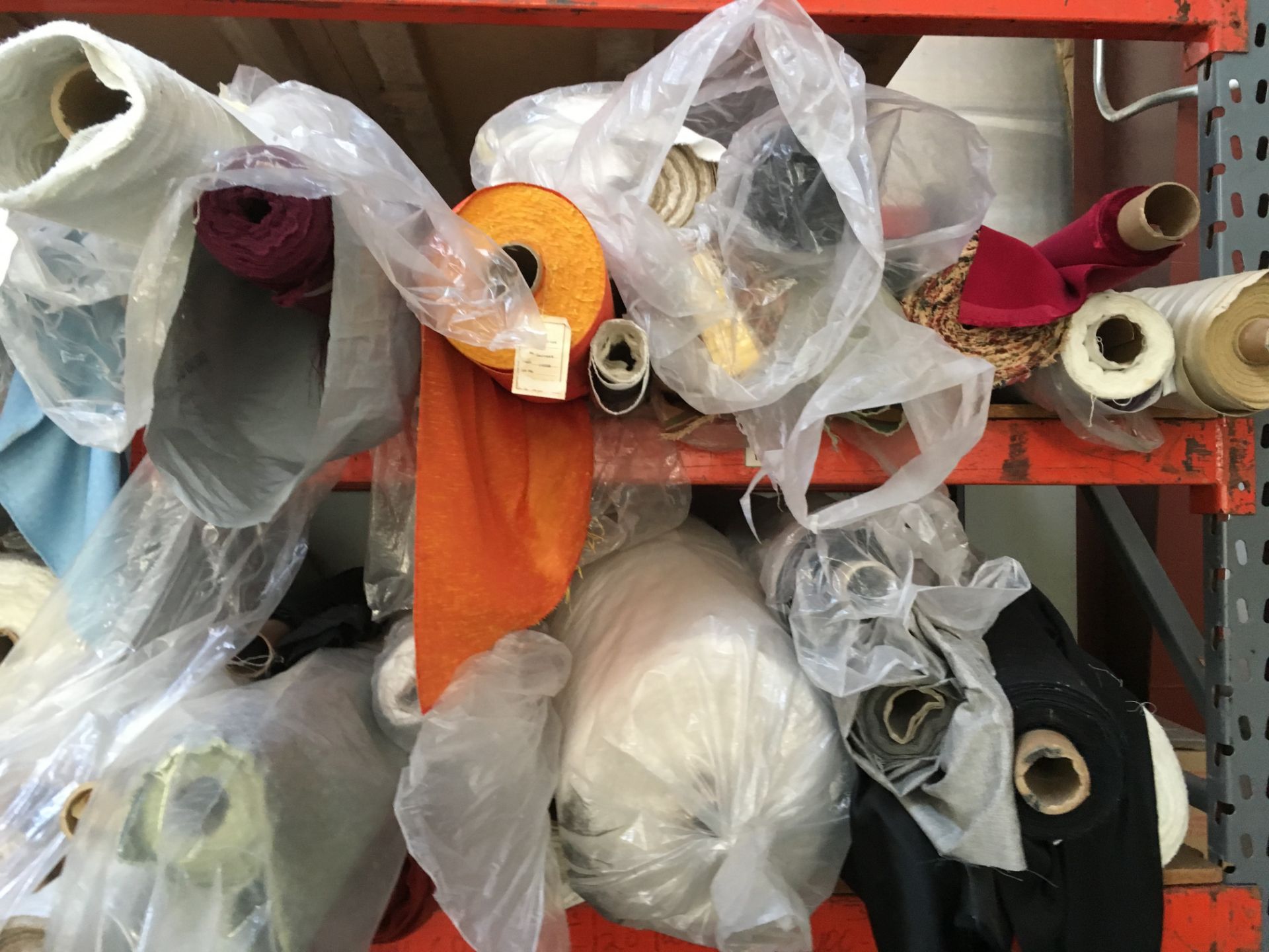 Large Assortment of Fabric on Racking near office - Image 2 of 4