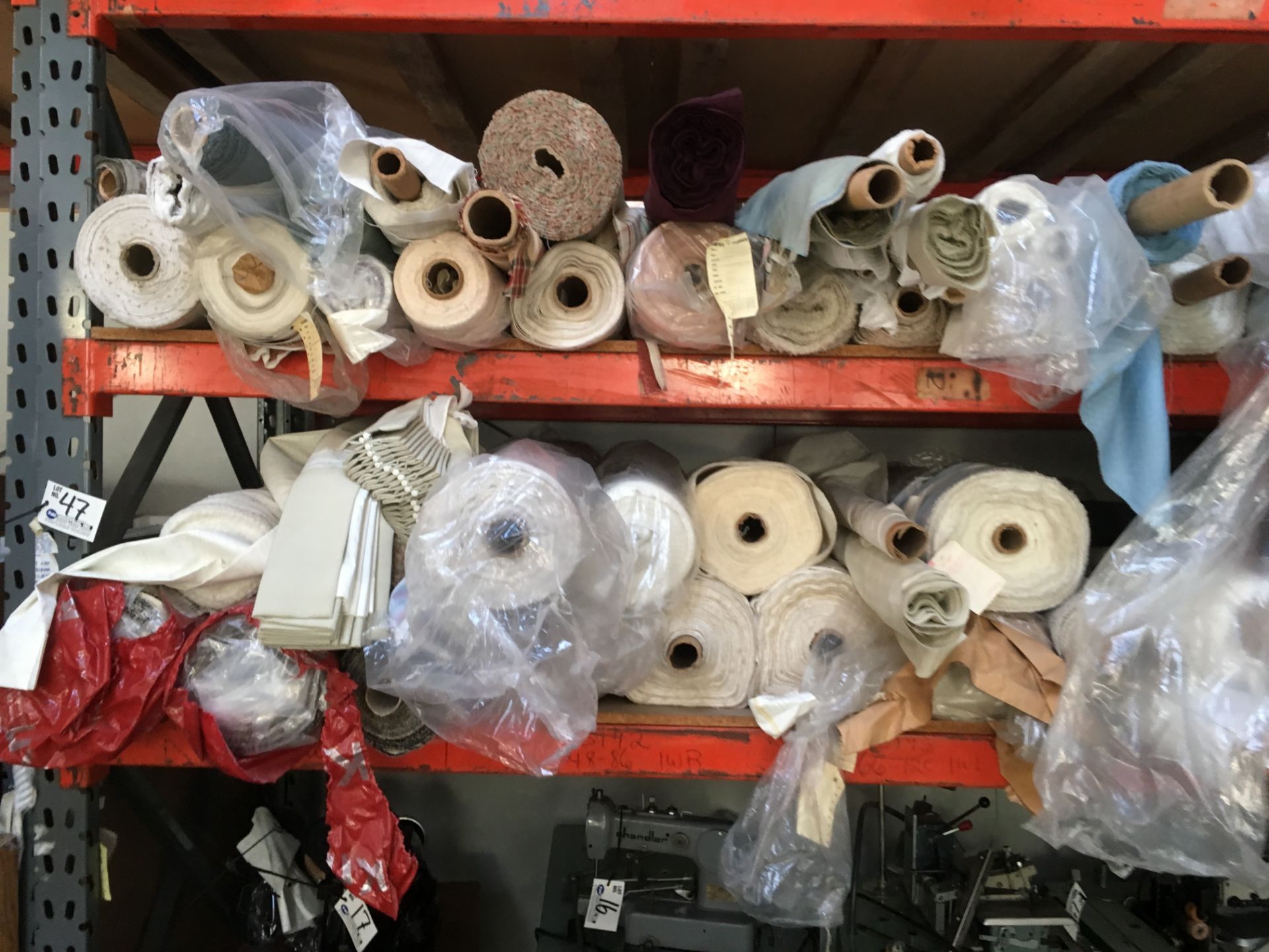 Large Assortment of Fabric on Racking near office - Image 3 of 4