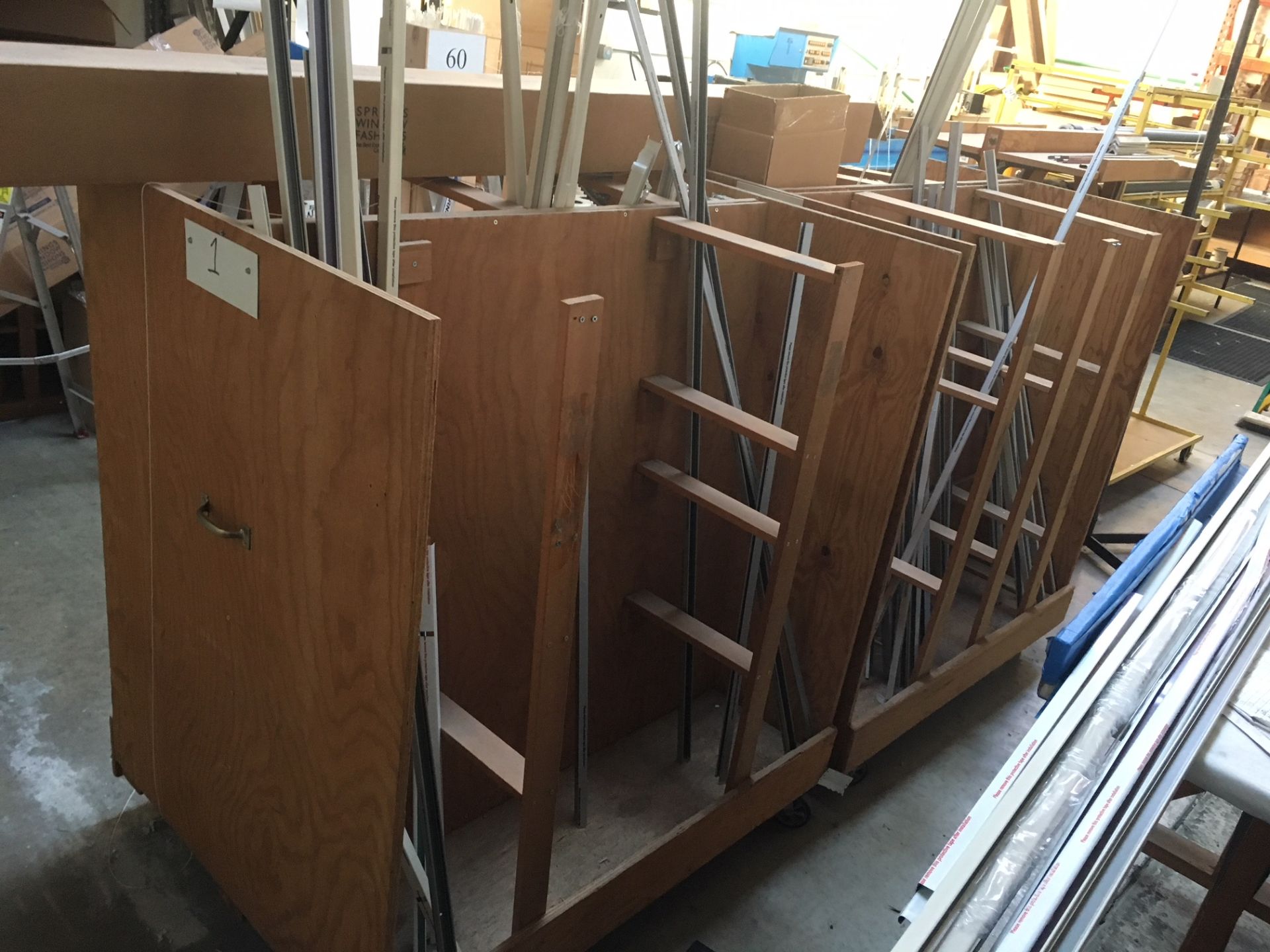 (2) 4' x 3' x 54"" Tall Wood Carts on Casters - Image 2 of 3