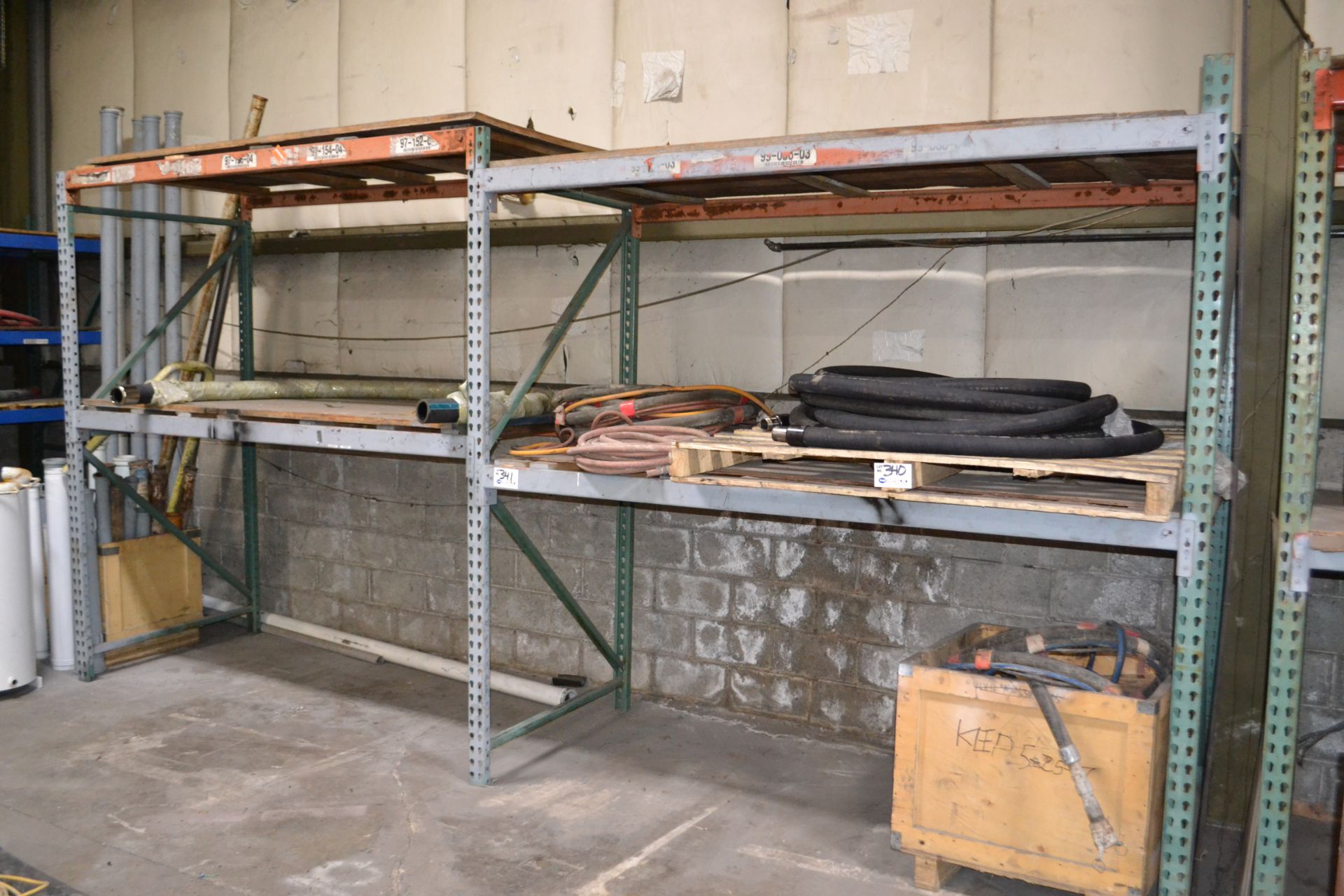 (2) Sections 8' Tear Drop Pallet Racking 8' Tall