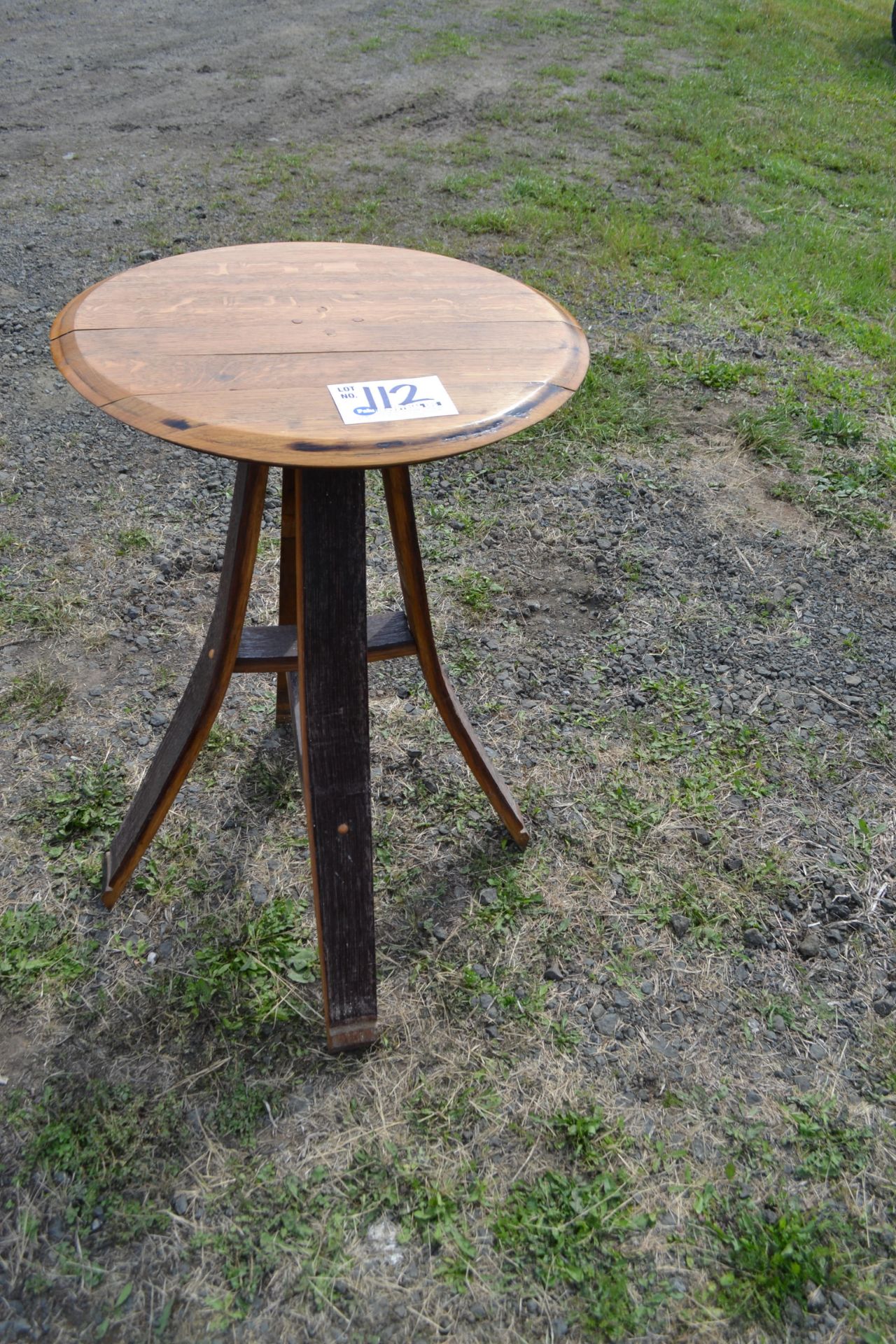 22" Dia 3' Tall Oak Barrel Table